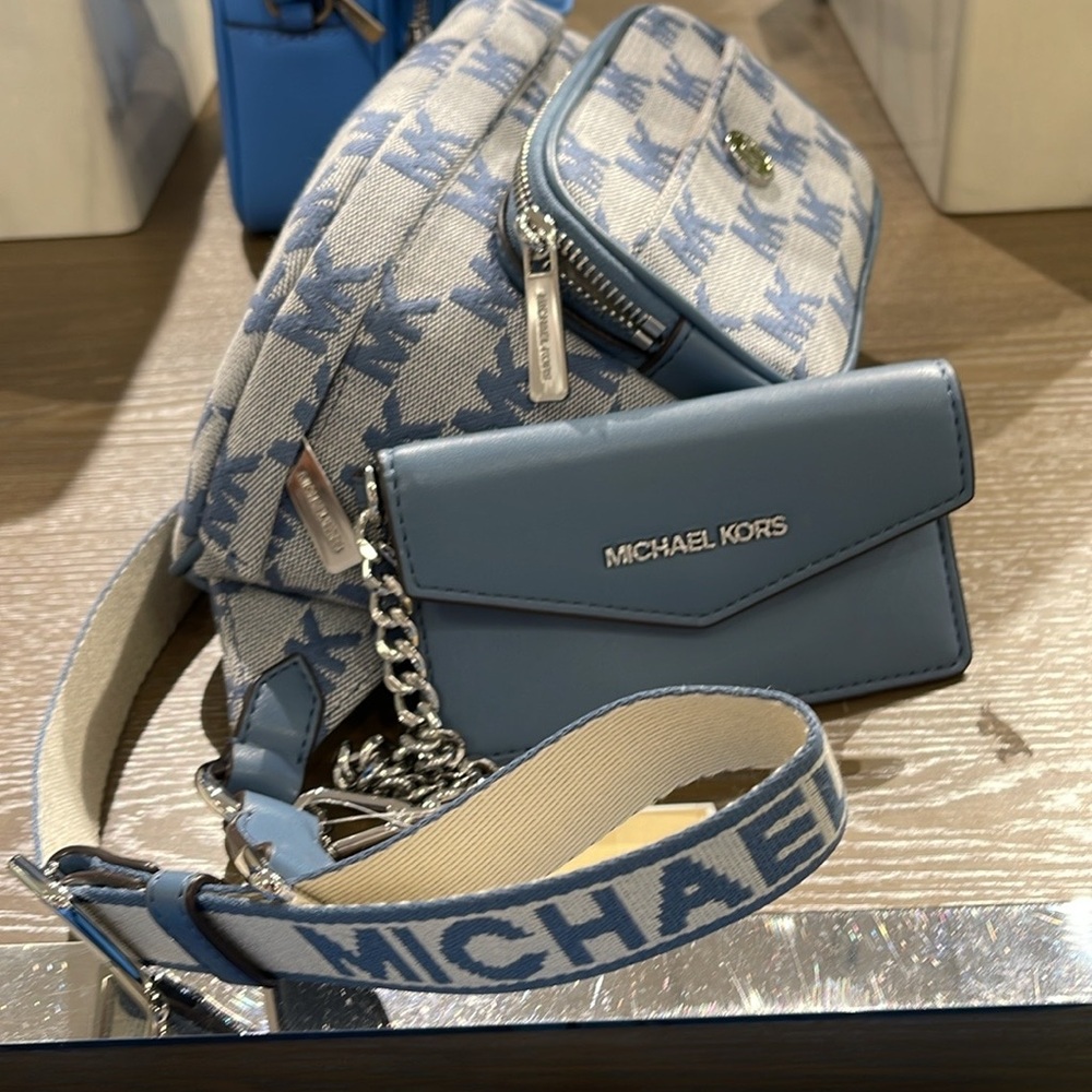 MICHAEL KORS
Maisie Large Logo 2-in-1 Sling Waist Fanny Pack Crossbody 
Denim/ - Picture 4 of 16